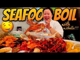Giant King Crab Seafood Boil + Giant Shrimp + Crawfish + Snow Crab + Mussels Mukbang 먹방 Eating Show!
