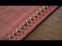 Elegant Herringbone Flower Border