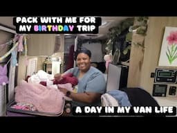 What is it like using a truck stop shower living in a van full-time + packing for my birthday trip 🥳