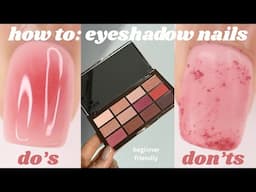 how to do aura ombre nail art using eyeshadow, step by step beginner friendly nails at home