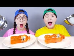 Real Food VS Cake Chocolate Jelly Food Challenge DONA
