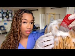 ASMR School Nurse Lice Check Role-play 🪲🔦 Lice Check Removal ASMR (Classic Lice Check)