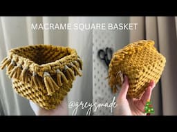 DIY Macramé Square Basket Tutorial | Neat and Solid Bottom with Square Knots