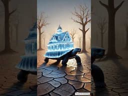 Monkey Finds Cool Shelter on Turtle’s Back 🐢❄️ #shorts #ai #youtubeshorts
