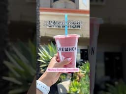 Canadian tries the viral Erewhon Hailey Bieber Smoothie🍓🥑$28 CAD👀 #erewhon #haileybiebersmoothie