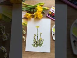 Coltsfoot Painting - Tutorial Available #everydaywatercolor #springpainting #spring #flowerpainting