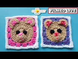 Little Teddy Granny Square 6" 🐻 Jayda InStitches Live CAL 🐻  May 19, 2025