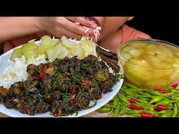 Eating Apple Snail And Cooking Dry Mango Pickle * Recipe *