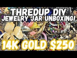 14K GOLD! 925 SILVER! LABRADORITE! Thredup DIY 5lb Jewelry Jar Unboxing #jewelryunboxing #jewelryjar