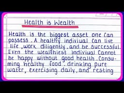Health is wealth | Paragraph On Health Is Wealth | paragraph writing in English