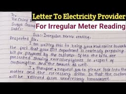 Complaint Letter For Irregular Meter Reading English | Write an application for wrong meter reading