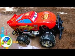 Racing Car, Crane Truck Toys - Help Excavator Broken Engine (Compilation) - Kid Studio