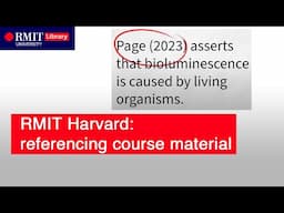 RMIT Harvard: referencing course material