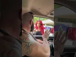 Braun Strowman catches a girl checking herself out in his car window LOL | WWE