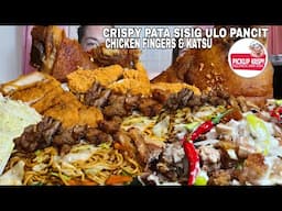 CRISPY ULO PATA SISIG PANCIT CANTON CHICKEN FINGERS AND KATSU | PICKUP CRISPY | MUKBANG PHILIPPINES