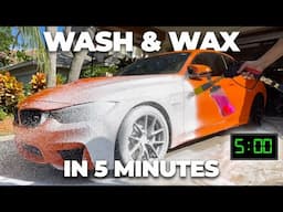 How I WASH & WAX a Car at HOME in 5 Minutes! BMW M4 Exterior Detail