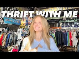 ☆ thrifting vlog!! (with friends) pinterest inspired pieces, vintage market, & haul! ☆