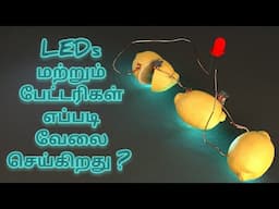 Working of LEDs and Batteries in Tamil 🔋Vijayakrishna VK🍋 எலுமிச்சை பேட்டரி விளக்கம் lemon battery
