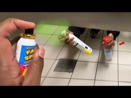 FART SPRAY PRANK IN PUBLIC BATHROOM
