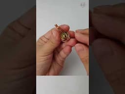 Wire wrapped stone without holes | Water drop cage pendant  #shortsvideo #wireworks #diy #handmade