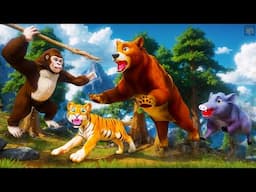 Newborn Tiger Cub in Danger! Heroic Gorilla Fights Off Wild Animals to Save | Wildlife Rescue