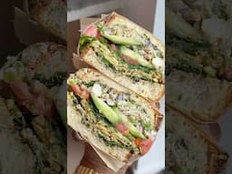 tofu salad sandwich🍅🥬 I made a batch of tofu salad for the week (video posted on my page) #shorts