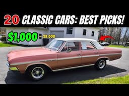 20 Classic Cars for $1,000 to $8,000!
