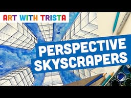 How to Draw Skyscrapers With 1 Point Perspective Art Lesson - Art With Trista