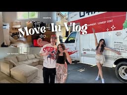 MOVE IN VLOG 🏡✨ moving into our first place together, unpacking, & empty house tour!