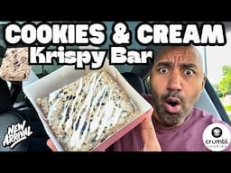 🆕 Cookies & Cream Krispy Bar - Crumbl Review - Took me by Surprise