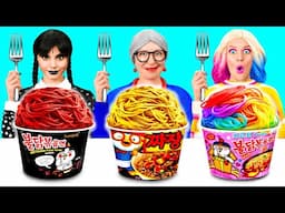 Wednesday vs Grandma Cooking Challenge | Food Battle by AZaZa Challenge