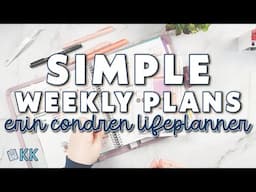 Erin Condren Functional Plan with Me Simple Weekly Overview ECLP Vertical LifePlanner Easy Planning