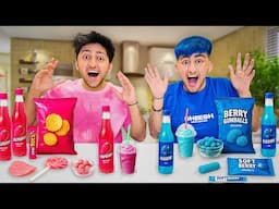 Pink Vs Blue Food Challenge With My Big Brother😂😍