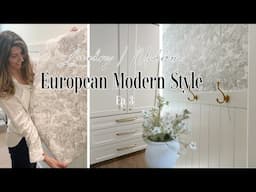 European Inspired Laundry & Mudroom Decorate With Me Ep. 3 / Adding Charm to a boring Space