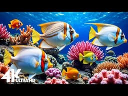 Aquarium 4K VIDEO(ULTRA HD) - Amazing Beautiful Coral Reef Fish, Relaxing Sleep Meditation Music
