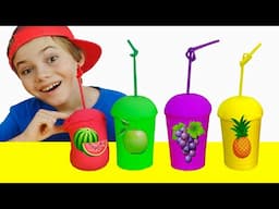 Funny Pretend Play Nick and Poli with Colors Kinetic Sand