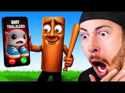 BABY TRALALERO CALLS TUNG TUNG SAHUR in Barrys Prison Run! Scary Obby Animation (#Roblox Reacts)