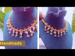 Handmade Polki Chain #diy #beadchain #silk #threads #jewellery #handmade