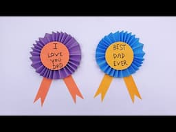 Father's Day Craft Ideas - How to Make Fathers Day Badge | Handmade Fathers Day Easy Paper Crafts
