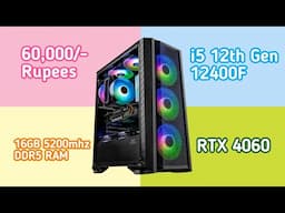 i5 12400F and RTX 4060 | Video Editing and Gaming Budget PC at 60K Rs