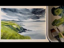 Paint Loose! IRISH Cliffs & Mountains Watercolor Landscape Painting, Watercolour Techniques Tutorial