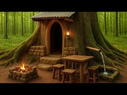 4 houses in big tree roots