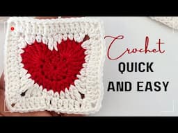 Crochet Granny Square Heart Tutorial for Beginners | Easy & Cute DIY Pattern
