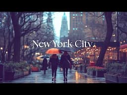 2.5 Hours of Rain in New York ☔️ Rainy Saturday Walk Through Broadway Food Festival & NY City🌧️[4K]