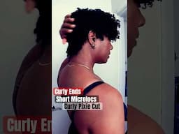 Short Microloc Style w/Curly Hair Extensions #naturalhair #pixiecut #microlocs #shortlocstyles