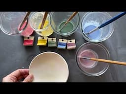 Underglaze Rainbow Plate Ombre Glaze Finish Technique