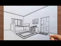 How to Draw a Bedroom in 2 Point Perspective