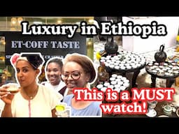 American and Ethiopians try LUXURY COFFEE SHOP in ADDIS ABABA ETHIOPIA l Addis Ababa Vlog