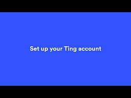 Setting up an account on Ting
