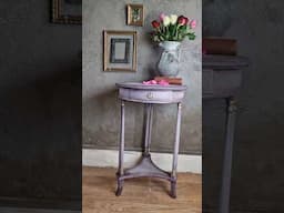 Boring table gets a romantic #paintedfurniture #romanticdecor #gold #purpledecor #furnituremakeover